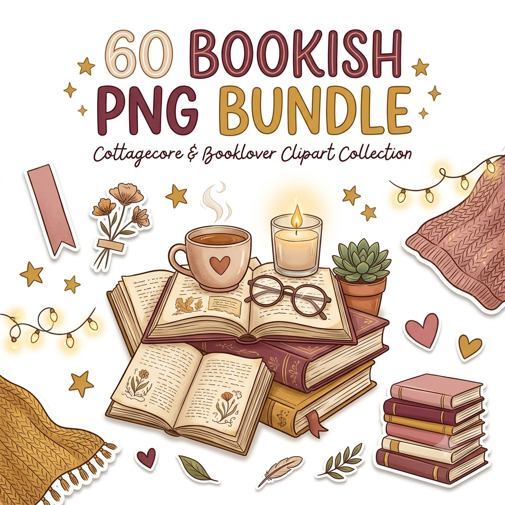 60 Book Lover Clipart