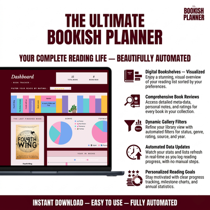 The Bookish Planner™:  Reading Journal For Excel And Google Sheets