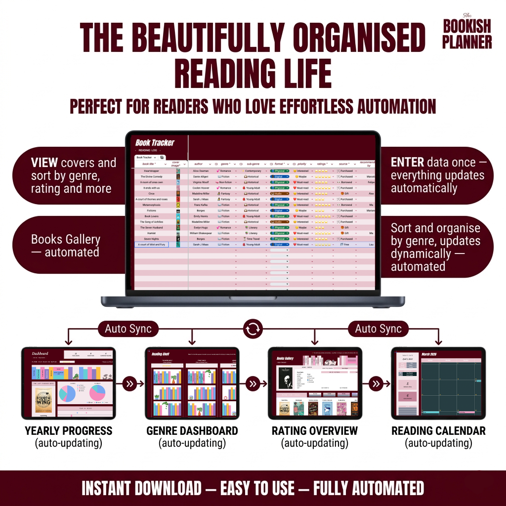 The Bookish Planner™:  Reading Journal For Excel And Google Sheets